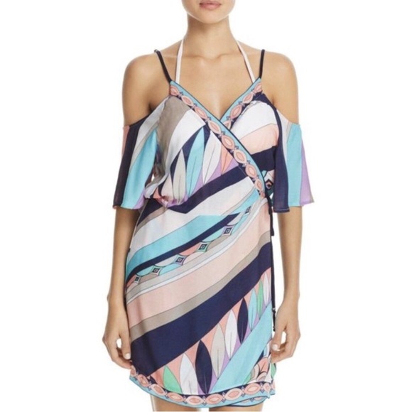 Trina Turk - Multicolored Retro Print Cold Shoulder Dress - Picture 5 of 5